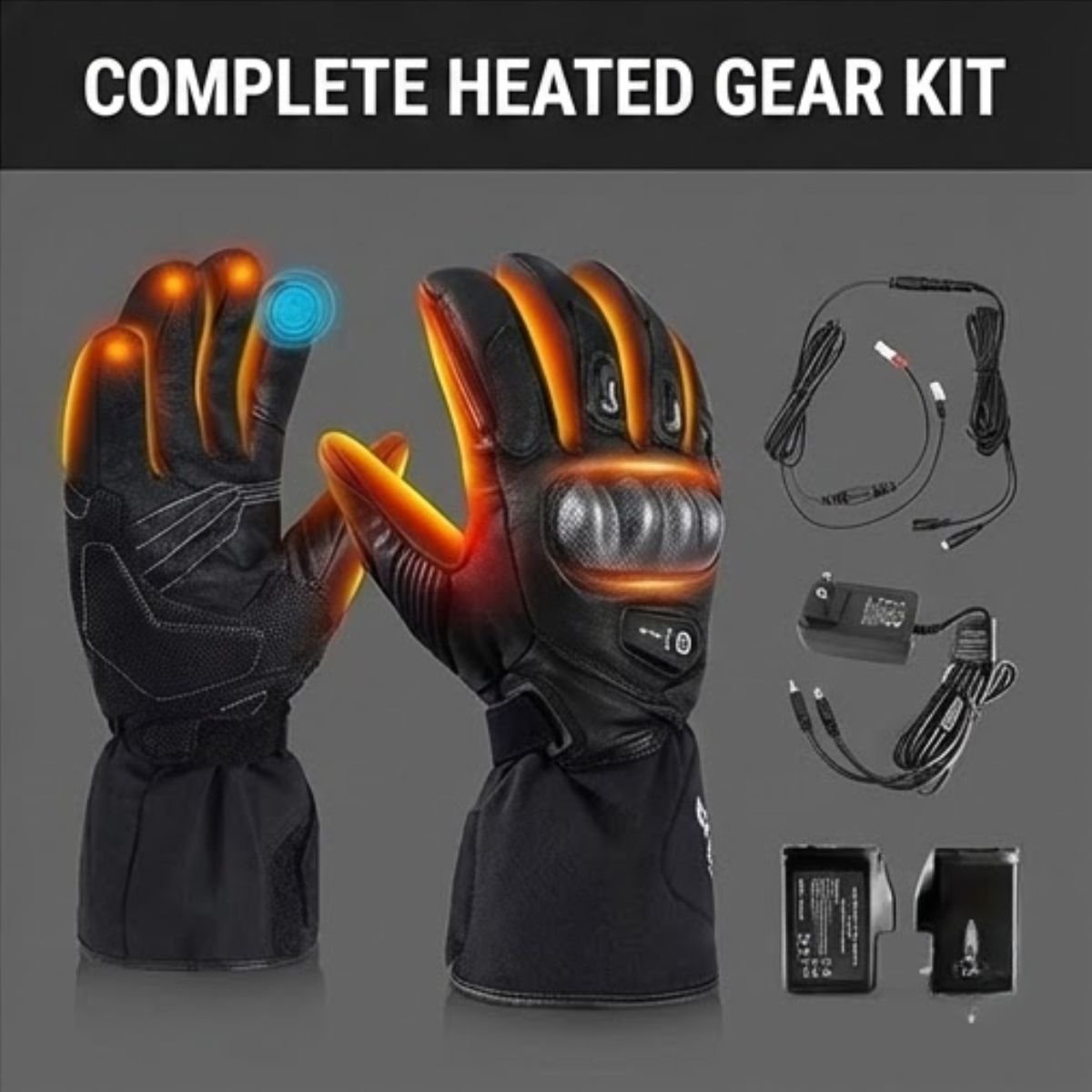 Šildomos pirštinės su dvigubu maitinimu darbui ir laisvalaikiui