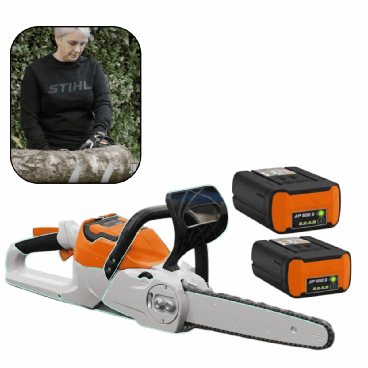 Bezdrôtová reťazová píla 2v1 s teleskopickou rukoväťou a dvoma batériami